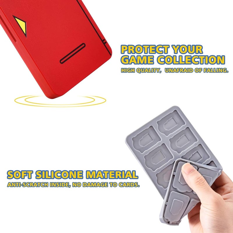 FUNLAB Switch 2 Game Case for Nintendo Switch2/OLED/LITE Games & Micro SD Cards, Switch2 Game Card Holder Cartridge Case with 24 Game Card Storage - Red - Image 5